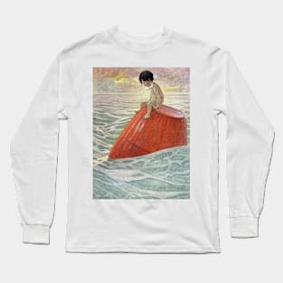 Tom Upon the Buoy by Jessie Willcox Smith Long Sleeve T-Shirt